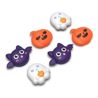 Imagem de PlayVital Thumb Grips for Nintendo Switch 2 | Silicone Joystick Caps (6-Pack) - Cute Accessories Analog Stick Covers for Joycon 2 - Halloween Pumpkin Bat with Spooky Ghost