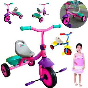 Imagem de Triciclo Passeio Infantil Motoca com Pedal E Cesta Menino Menina Criança