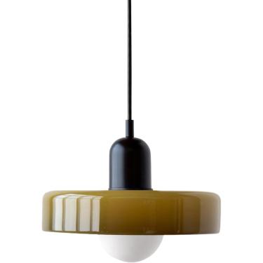 Imagem de Iluminação pendente de vidro verde para ilha de cozinha, lustre moderno de meados do século, lâmpada de teto pendurada costeira da fazenda vintage para sala de jantar, restaurante, corredor