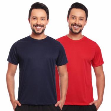 Imagem de Kit 2 Camisas Masculina Manga Curta Dry Fit Proteção Uv - Brás e Cia, 