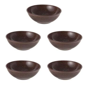 Imagem de 5un Tigela bowl 700ml salada petiscos Marrom Escuro 17cm - Evo