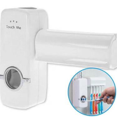 Imagem de 02 Porta Escova Suporte Dispensador Creme Dental Pasta Dente - Monaliz