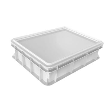 Imagem de WeiLaiKeQi Caixa de prova de pizza, caixa para virar pizza com tampa, recipiente portátil, leve e fácil de limpar para cozinha, restaurante e panificação, M