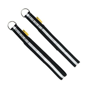 Imagem de Strapilates Tiras De Pilates Fitness Com Laço Duplo Para Reformer, Cadillac E Outros Equipamentos, Um Par, Pretas Listras Brancas