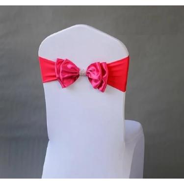 Imagem de Decoração de casamento, faixa de cadeira de elastano, cetim, pronta para uso, gravata borboleta, festa de aniversário, hotel, show, gravata borboleta, fúcsia, 1 peça