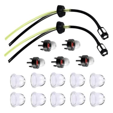 Imagem de Whtkoph Kit de filtro de gasolina universal para aparador de grama, 17 peças, flexível, 22 cm, com 10 lâmpadas de primer para roçadeira