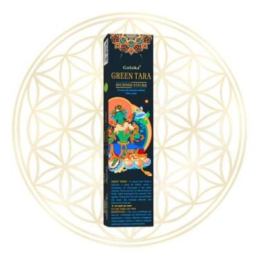 Imagem de Incenso Goloka Indiano Vareta Linha BLACK, Green Tara