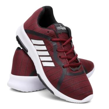 Imagem de Tênis Masculino Caminhada Confortável Super Leve Cor:Vermelho;Tamanho:38