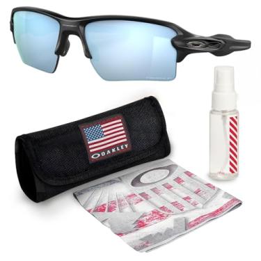 Imagem de OAKLEY Óculos de sol FLAK 2.0 XL OO9188 formato retangular com kit oficial de óculos, Preto fosco, 59 mm