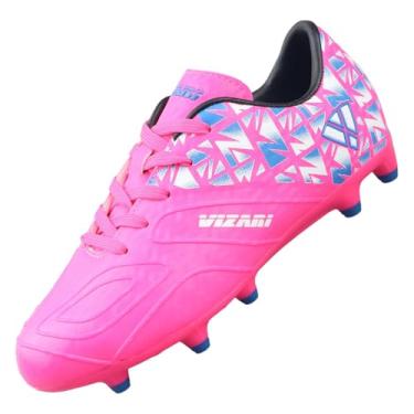 Imagem de Vizari Chuteira de futebol juvenil Pismo Junior para meninos e meninas | Chuteiras sintéticas perfeitas para meninos com sola de TPU | Sapatos esportivos resistentes à água e duráveis, rosa, 17