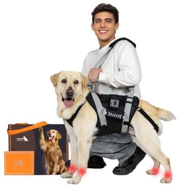 Imagem de Peitoral de elevação para cães grandes, bolsa tiracolo para cães de corpo inteiro com alça, para subir escadas/suporte para pernas traseiras/lesões nas articulações de cães/artrite (grande)