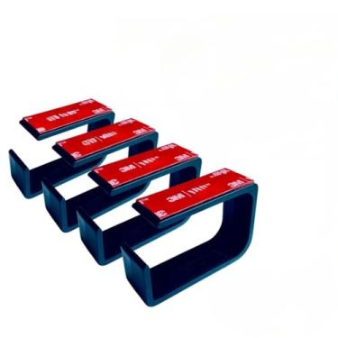 Imagem de Organizador de Cabos，Organizador de Fios e Cabos de Mesa Baixa com Kit Adesivo Original, Pacote com 4(Preto)