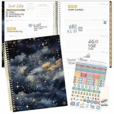 Imagem de bloom daily planners Agenda do ano acadêmico 2025-2026 (21,6 cm x 28 cm) (julho de 2025 a julho de 2026) - Organizador semanal e mensal com adesivos e abas - céu noturno