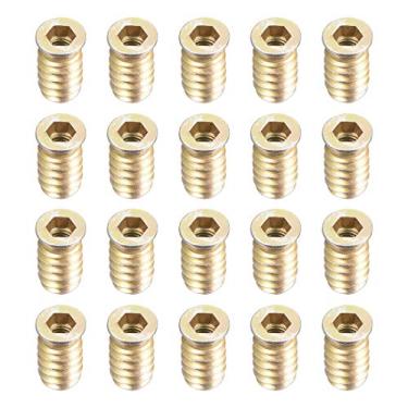 Imagem de uxcell M6 x 20 mm inserção rosqueada porcas interface sextavada 20 peças