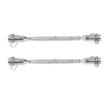 Imagem de 2 Pçs Mandíbula Esticador Mandíbula e Mandíbula Aço Inoxidável Gancho Conector Fixador para Fuzileiro Naval, Esticador de Corda Esticador Gancho Rosca Clara (M5)