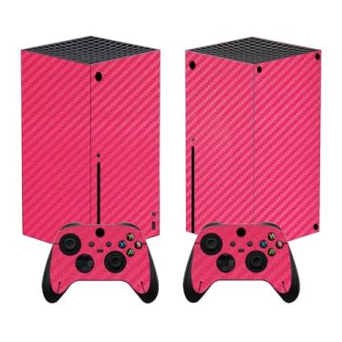 Imagem de Adesivo Skin para Xbox Series X, capa de decalque de vinil compatível com acessórios de jogos de console e controle (vermelho)