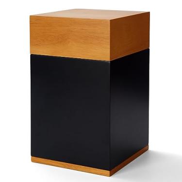 Imagem de Urna Nyutu para cinzas adulto masculino, 15 x 15 x 25 centímetros grandes urnas de madeira maciça para cinzas humanas, urnas de cremação de madeira funerária decorativas para homem/pai/mãe/mulher
