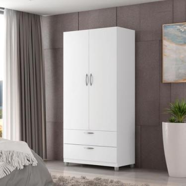 Imagem de Roupeiro 2 Portas Genova Guarda Roupa Solteiro 2 Gavetas - Atha Home, 