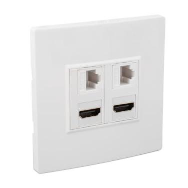 Imagem de Generic Placa de Parede da Interface Multimídia CAT6 HD, Instalação Easy 4 -Port Ethernet 4K HD Professional TV para Derivados de TV