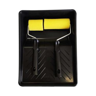 Imagem de Kit Pinta Voce Mesmo Pintura Pequeno 3pçs Rolos 9cm/5cm De Espuma + Ba