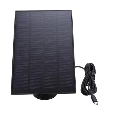 Imagem de Dpofirs Carregador de Painel Solar 8W IP66 Provo de água - Para Câmera do Alimentador de Pássaros e Câmera da Campainha Com Design de Montagem Ajustável (Preto)