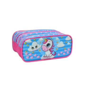 Imagem de Estojo Escolar Triplo Unicórnio Babys Estojos Kids