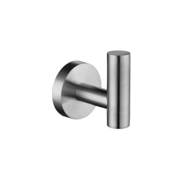 Imagem de Lindo gancho de parede em aço inoxidável cromado, suporte para papel higiênico, anel para toalha, acessórios autoadesivos para banheiro (gancho para roupas em aço inoxidável DJ9)