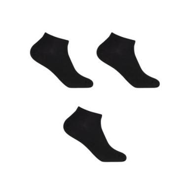 Imagem de Kit 3 Pares de Meias Invisível Masculina 39/43 Altomax, Preto, 39/43