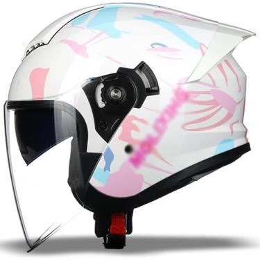 Imagem de Capacete De Motocicleta Unissex Adulto Capacete De Equitação 3/4 Capacete Aberto Retro Moto Ciclomotor Meio Capacete Dot/Ece Aprovado E Estilo Capacete Capacete Homens Mulheres Capacete D