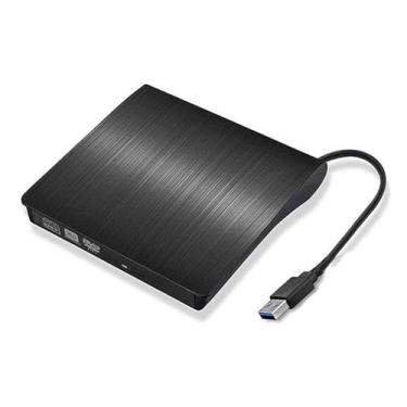 Imagem de Gravador DVD Externo USB 3.0, Leitor Portátil Slim para PC e Notebook, Preto