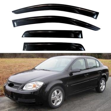 Imagem de KPY Viseiras de janela compatíveis com Chevrolet Chevy Cobalt 2005-2010, 4 peças de proteção contra chuva defletores de ventilação lateral estilo fita adesiva, 2005 2006 2007 2008 2009 2010