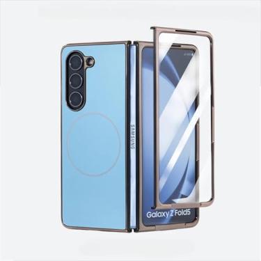Imagem de Capa protetora de plástico com revestimento magnético galvanizado para Galaxy Z Fold6 (para Galaxy Z Fold6/verde)