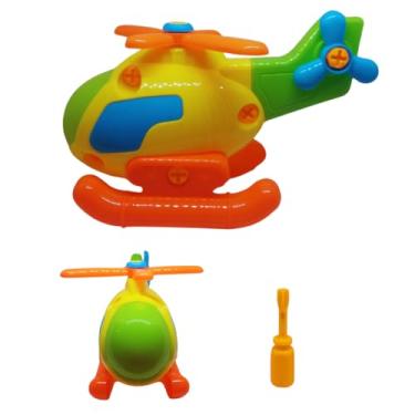 Imagem de Helicóptero Educativo Infantil, Brinquedo Montar e Desmontar com Acessórios