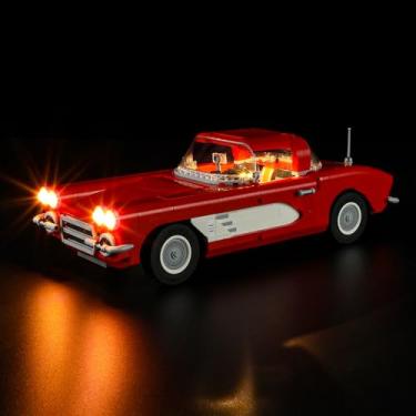 Imagem de Mililier Kit de luz LED para Lego 10321 Icons Corvette 1961, compatível com o modelo de blocos de construção Lego 10321 (não inclui o conjunto de blocos)