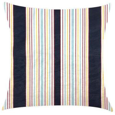 Imagem de Capa de Almofada Impermeável Azul Marinho Listrado 45x45cm - Sua Casa 