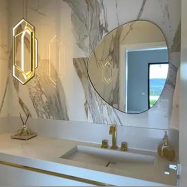 Imagem de Espelho Orgânico Decorativo 50cm /60cm, Sofisticado, Hall de Entrada, Quartos,Salas,Toaletes!