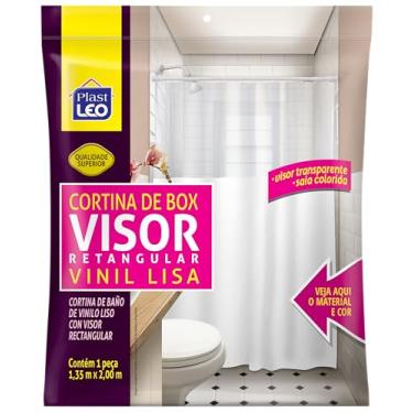Imagem de Cortina para Box Branco Visor Cristal (1,35x2,00m) | Plast Leo (Ref.: 621-F)