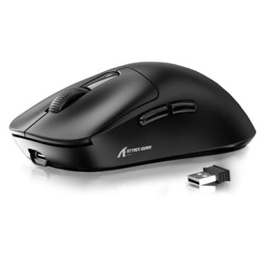 Imagem de ATTACK SHARK X3 Mouse SUPERLIGHT 49g,sensor de jogo PixArt PAW3395,mouse de jogo sem fio/com fio BT/2.4G,6 DPI ajustáveis até 26000,Kailh GM8.0,mouses de escritório para Win11/Xbox/PC/Mac (preto)