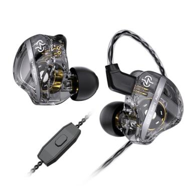 Imagem de Fone de ouvido intra-auricular com microfone, CCZ DC01 PRO Ultra-forte para jogos com fio com cabo IEM destacável 4N OFC, fone de ouvido IEM com cancelamento de ruído para cantores e músicos