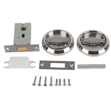 Imagem de Fechadura de Porta Com Maçaneta de Aço Inoxidável 304, Estética da Curva, Alta, para Acesso Ao Banheiro, Prata, 1 Pacote (Prata (com cadeado))