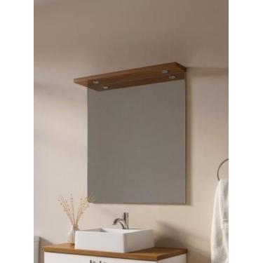 Imagem de Espelho para Banheiro Com Led 80cm Mdf Freijó- On Móveis