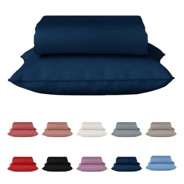 Imagem de Jogo de Cama Solteiro 2 Peças 100% Algodão C/Elástico (Azul)