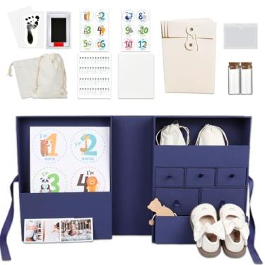 Imagem de Caixa de lembrança de bebê, livro de memórias para recém-nascidos, organizador de memórias para gravidez, dia das mães, chá de bebê, bebê novo e presente de maternidade