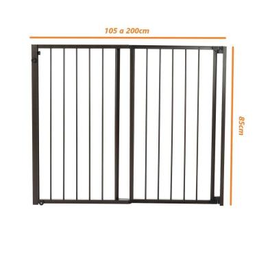 Imagem de Portão Proteção Cachorro Criança Largura 105 A 200Cm Marrom