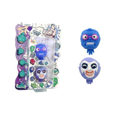 Imagem de 2 Bonecos Homem Azul e Palhaço Lilás - Splats Head Mini