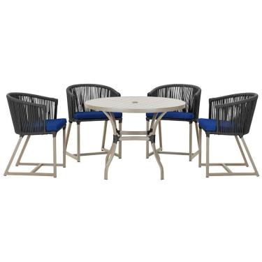 Imagem de Mesa Com 4 Cadeiras E Noronha Estofado 10 Trama autêntico Preto