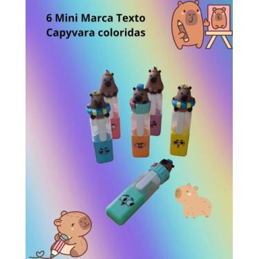 Imagem de 6 Mini Marca Texto Capivara (capyvara) coloridas - RPC