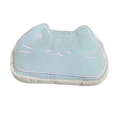 Imagem de Baoblaze Estojo de lápis de pelúcia fofo de gato, bolsa para caneta, meninos, meninas, escritório, desenho animado, mulheres, estiloso, para crianças/adultos, Azul Claro