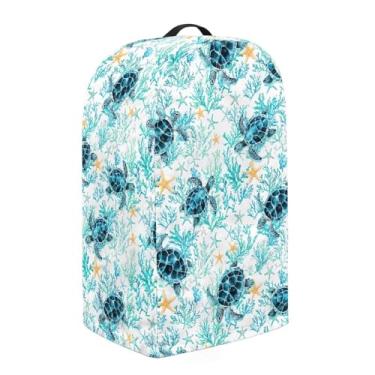 Imagem de Fiqyvagox Capa de liquidificador coral estrela do mar tartaruga marinha para cozinha, protetor de liquidificador antiderrapante com cordão ajustável e alça superior para decoração de cozinha doméstica