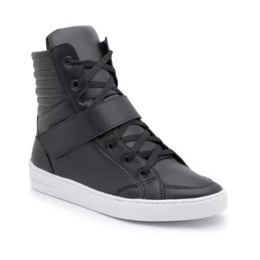 Imagem de Tênis Vegano Cano Alto em material sintético com Tira Bawmi, Preto, 35